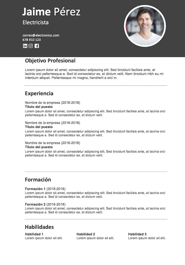 Curriculum Vitae Para Rellenar Word Gif Letrede