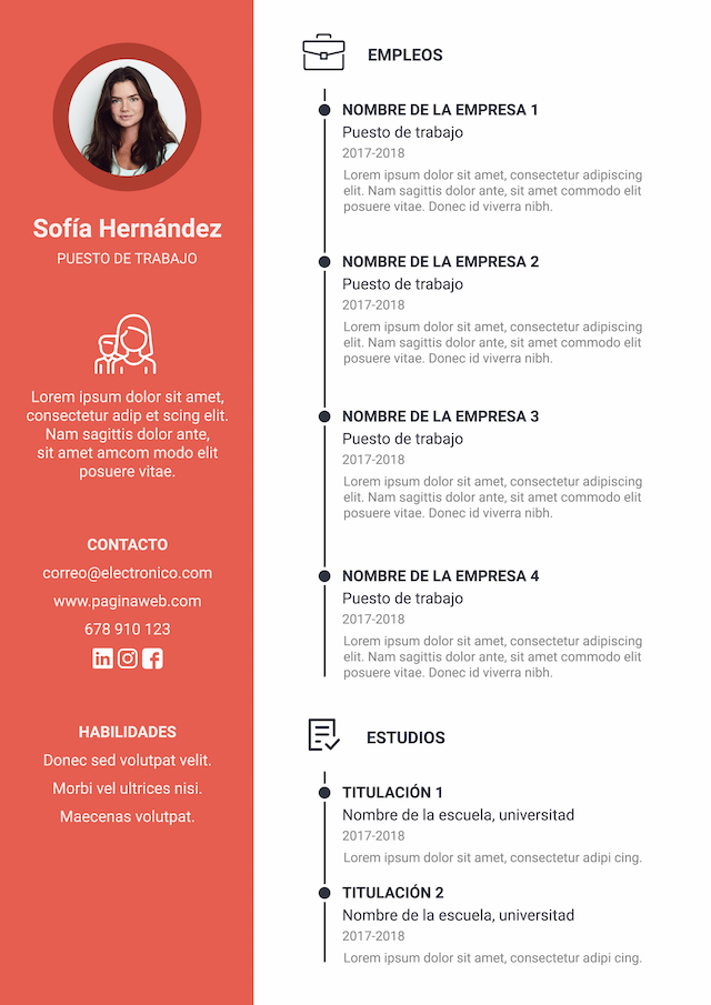 Moderno Curriculum Vitae Plantillas