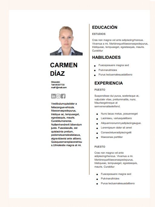 plantilla cv
