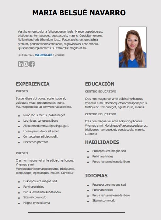 plantilla cv